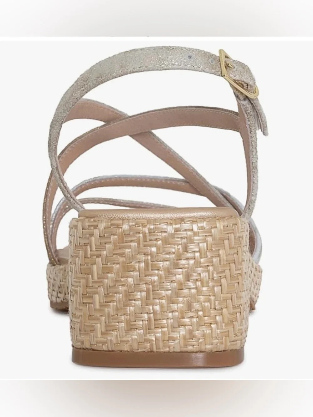 Donald J. Pliner Metallic Multi-Strip Wedge Sandals - Gold, Silver, Champagne